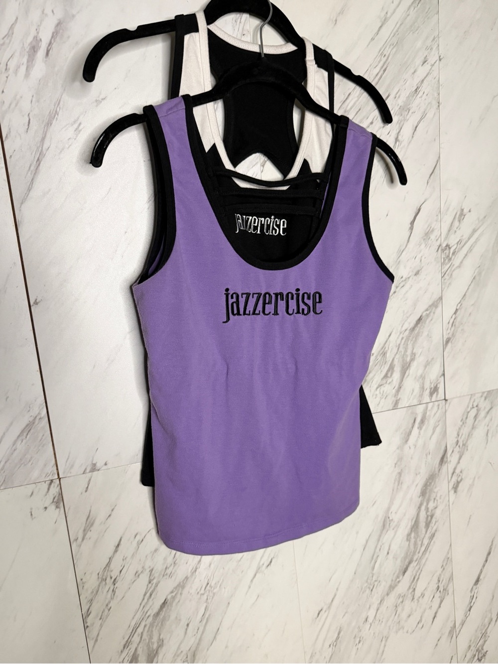 3/$50 Vintage Jazzercise Logo Workout Tanks Size Large - 2 Piece Lot